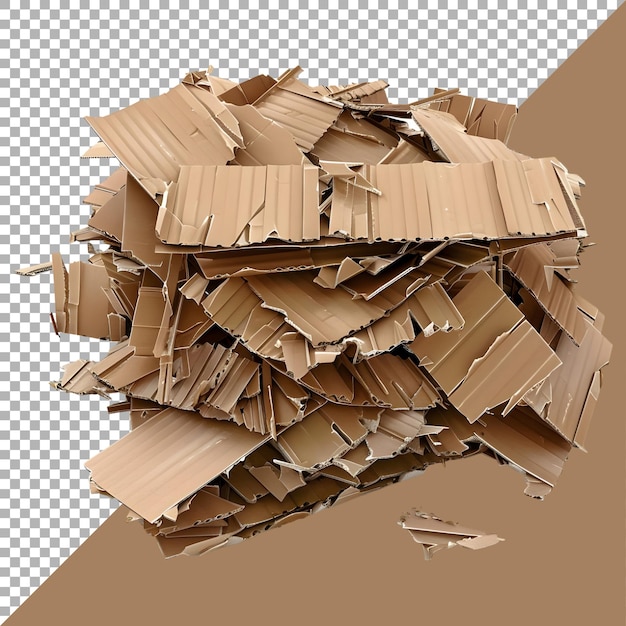 3D Rendering of a Pieces of Card Board on Transparent Background Ai Generated