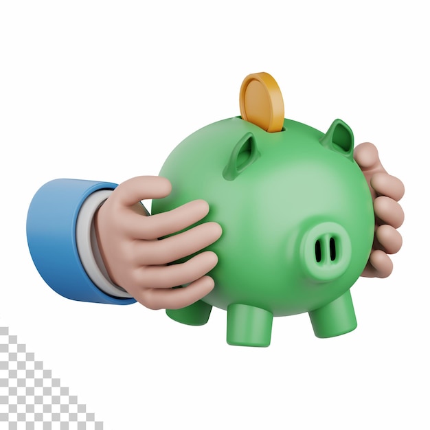 3d rendering piggy savings isolated useful for banking currency finance and global business design