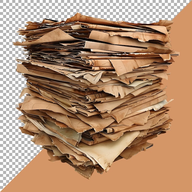 3D Rendering of a Pile of Card Board Pieces on Transparent Background Ai Generated