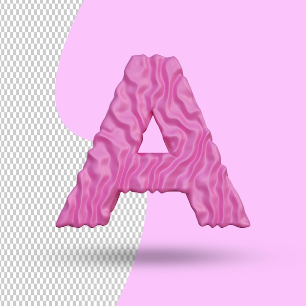 3d rendering pink alphabet a letter creative premium  PSD Premium Psd