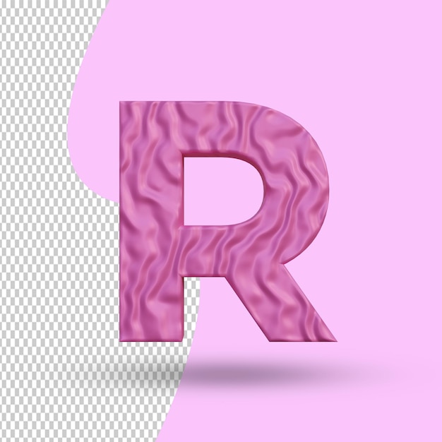 3d rendering pink alphabet r letter creative premium  PSD Premium Psd