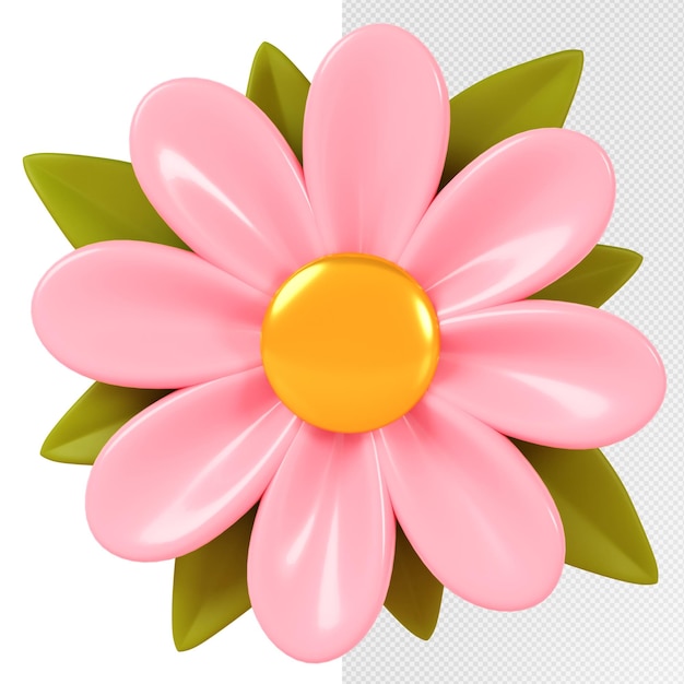 3D rendering Pink flower isolated on background