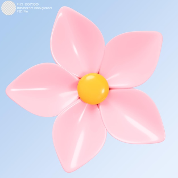 3D rendering Pink flower isolated on background