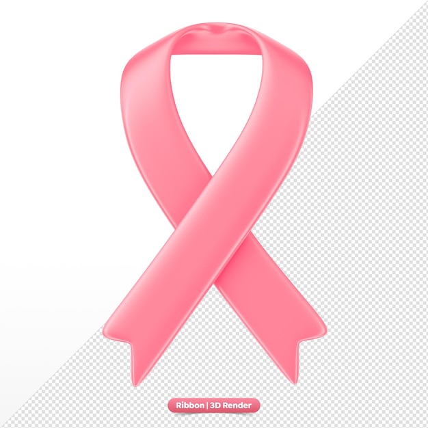 3D Rendering of Pink October Ribbon