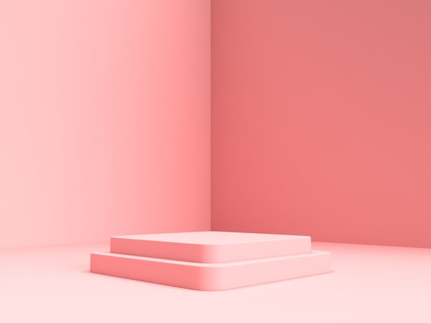 3d rendering pink pastel product stand on background.