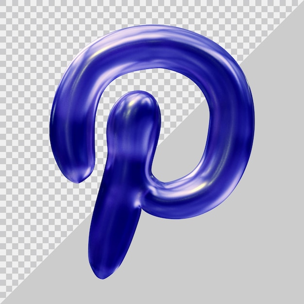 3d rendering of pinterest icon social media concept