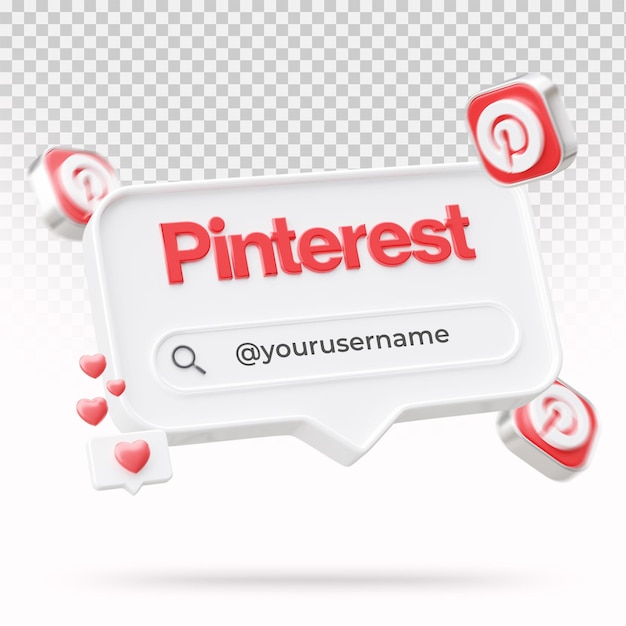 3d rendering pinterest with search engine bar