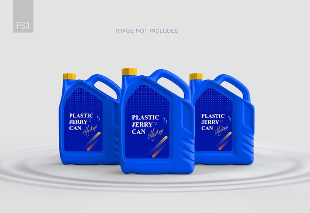 3d rendering plastic jerry can packaging mockup