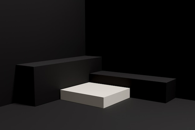 3D rendering podium minimalist for product presentation-4