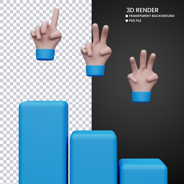 3d rendering of podium with hand