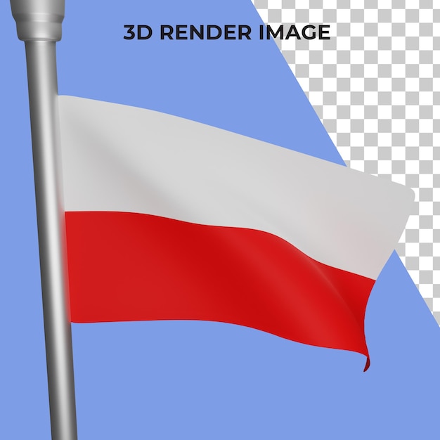 3d rendering of poland flag concept poland national day