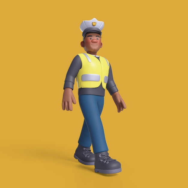 3d rendering of police character