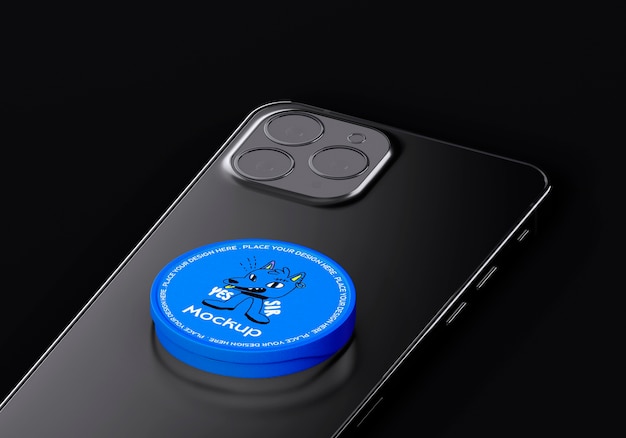 PSD 3d rendering of pop socket mockup