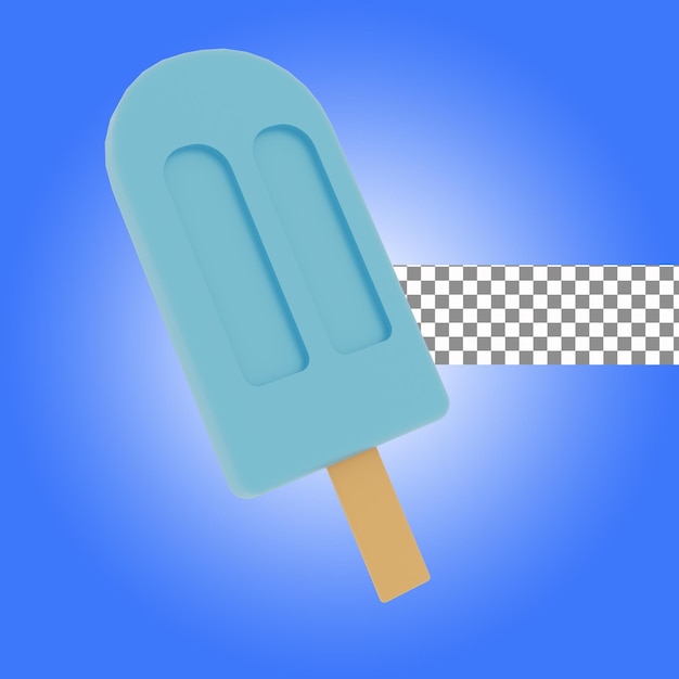 3d rendering of popsicle icon