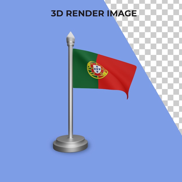 3d rendering of portugal flag concept portugal national day