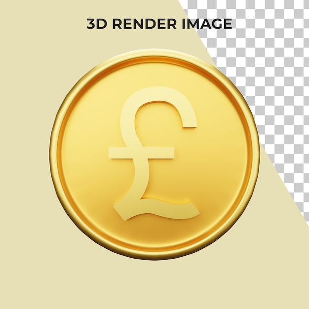 3d rendering of pound currency premium psd