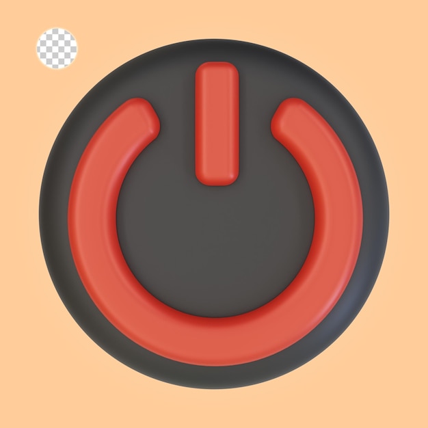 PSD 3d rendering of power button