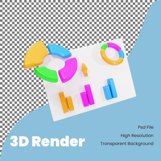 3d rendering presentation chart illustration