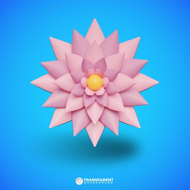 3D Rendering Puprle Lotus Flower