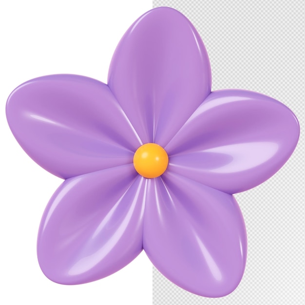 3D rendering Purple flower isolated on background