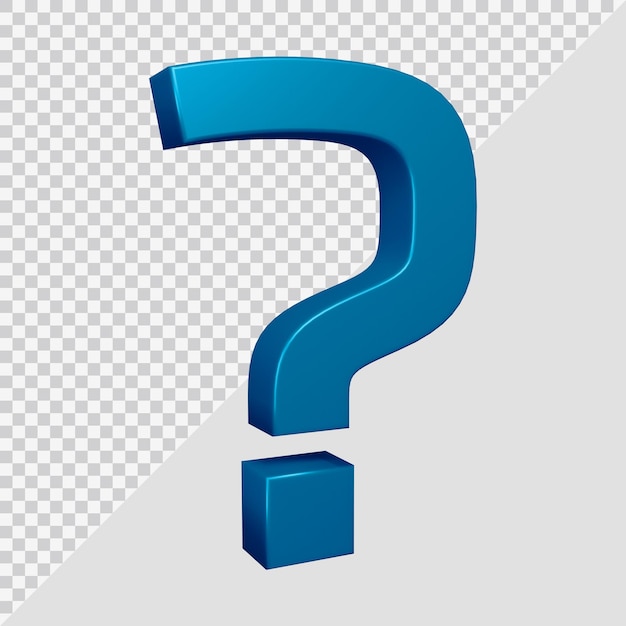 3d rendering of question mark symbol