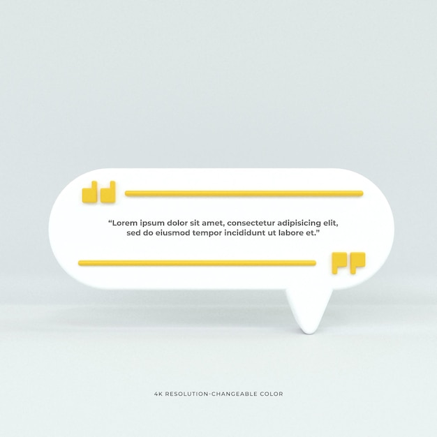 3d rendering quote frames box blank templates realistic Minimal text info design box banner Design