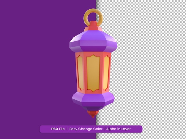 3D Rendering Ramadan Icon traditional lantern