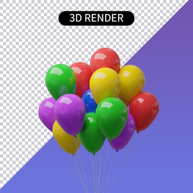 3d rendering realistic balloon isolated