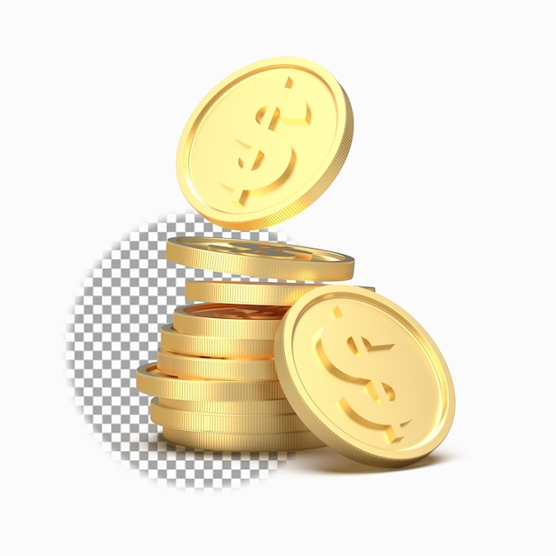 3d Rendering Realistic Gold Coins