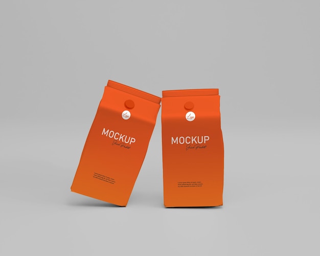 3d rendering  realistic juice packet mockup