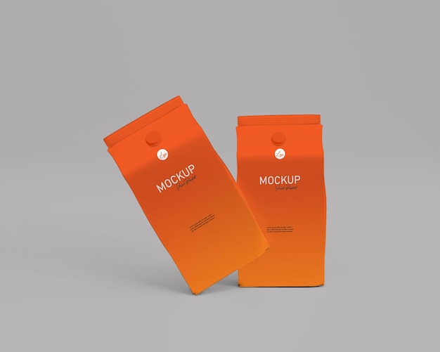 3d rendering  realistic juice packet mockup