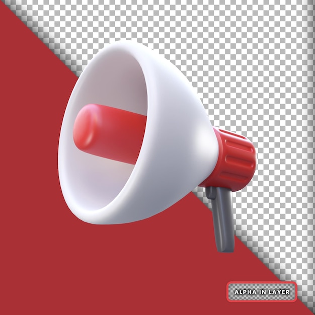 3d Rendering Realistic Megaphone for marketing Illustration