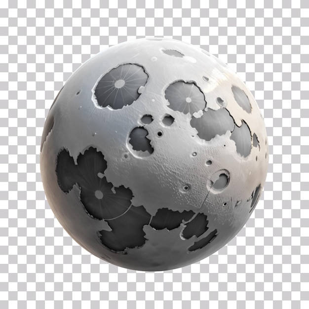 3d rendering of a realistic moon in cartoon style isolated on transparent background