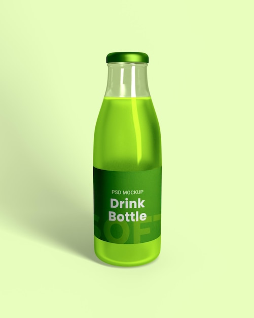 3d Rendering Of Realistic Soft Drink Bottle Psd Mockup