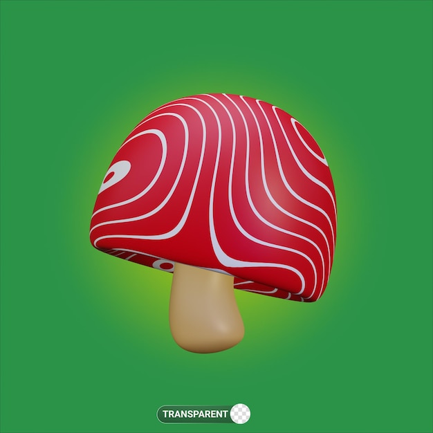 3d rendering red mushroom fresh vegetable