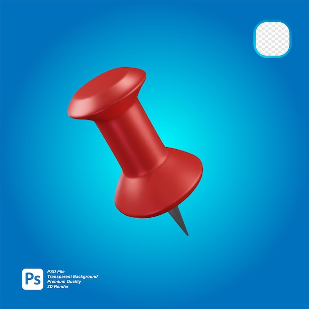 3D rendering of red pin icon