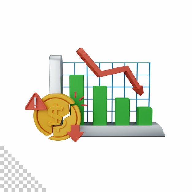 3d rendering risk isolated useful for business currency economy and finance design illustration