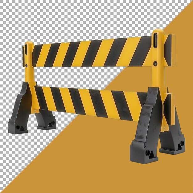 3D Rendering of a Road Barrier or Warning on Transparent Background Ai Generated