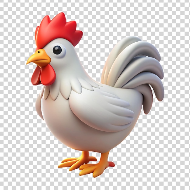 3d rendering of a rooster isolated on a white background