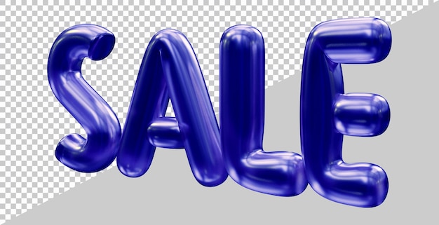 3d rendering of sale text with modern style