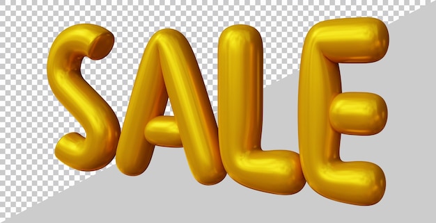 3d rendering of sale text with modern style