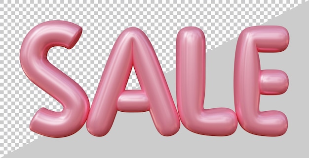 3d rendering of sale text with modern style