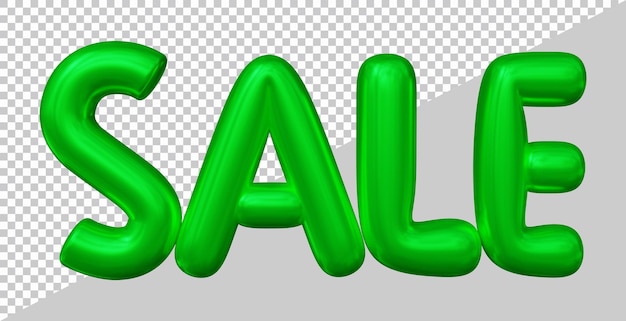 3d rendering of sale text with modern style