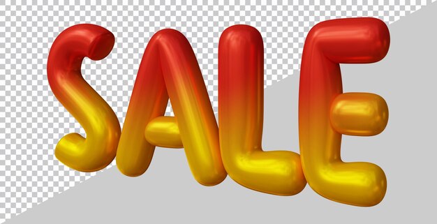 3d rendering of sale text with modern style