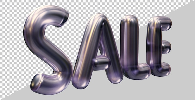 3d rendering of sale text with modern style