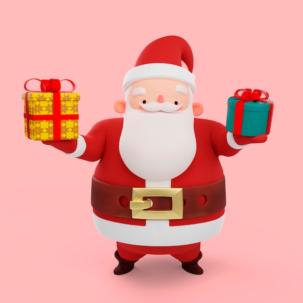 3d rendering of santa claus pose