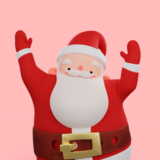 PSD 3d rendering of santa claus pose