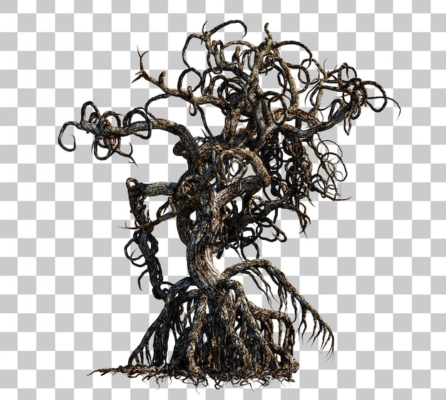 3d rendering of scary death tree