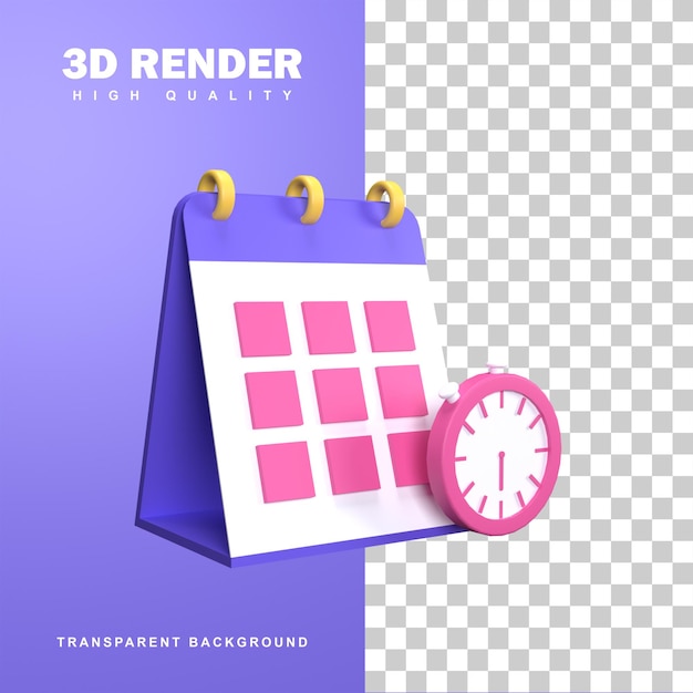 3D Rendering Schedule Concept With Event Planning.