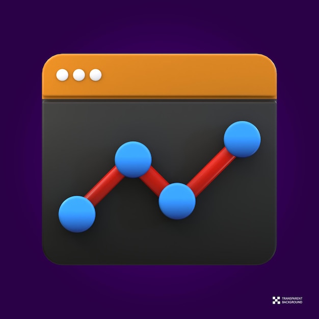 3D RENDERING SEO ICON - financial growth